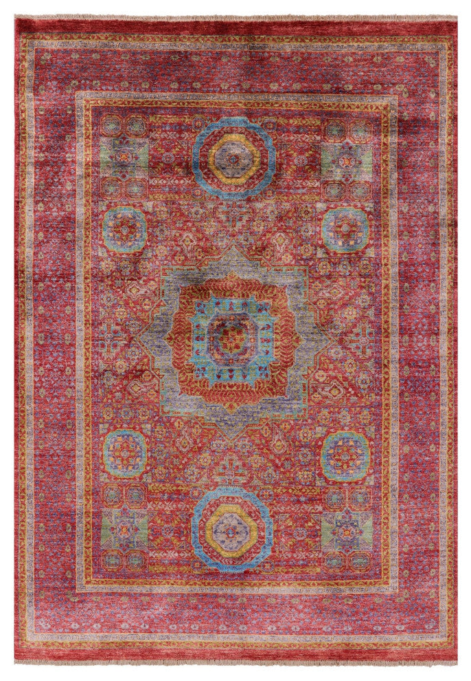 Mamluk Geometric Hand-Knotted Wool Rug 5' 7" X 7' 10" - Q12276