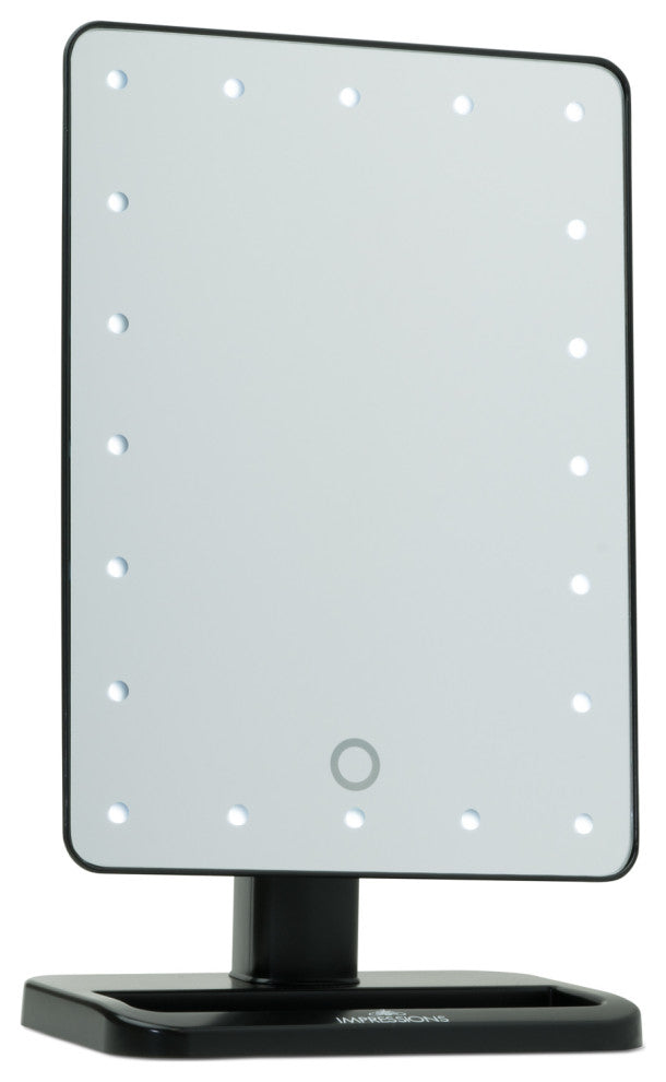 Touch XL Dimmable LED Makeup Mirror with Detachable 5X Mirror, Black