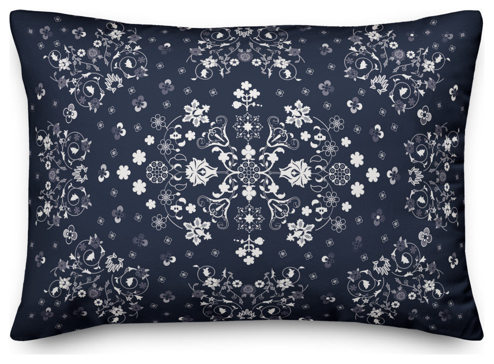 Blue Persian Rug 14x20 Spun Poly Pillow