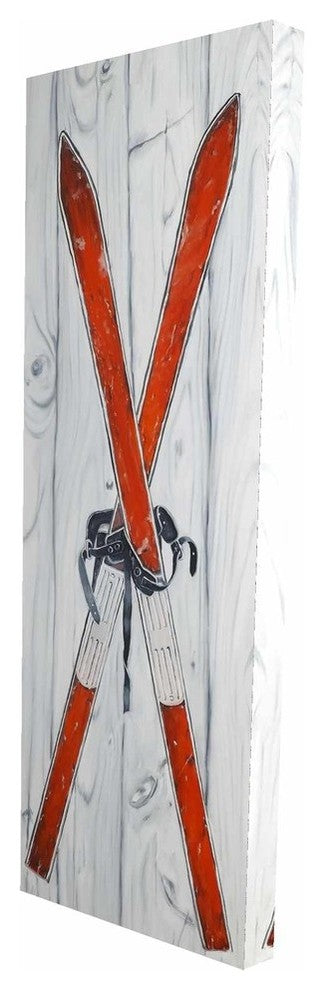 Vintage Red Ski Print on Wrapped Canvas