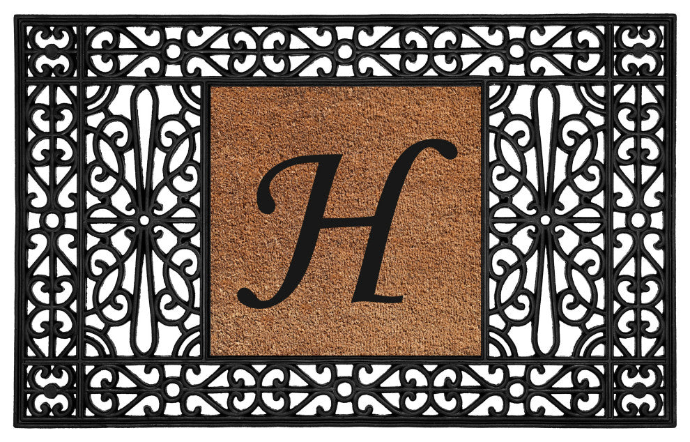 Calloway Mills Duchess Monogram Doormat 30"x48", Letter H