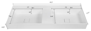 48" Solid Surface Resin Streamline K-1701-48 Vanity Top