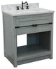 30" Single Vanity, Gray Ash, White Carrara Top, Rectangle Sink