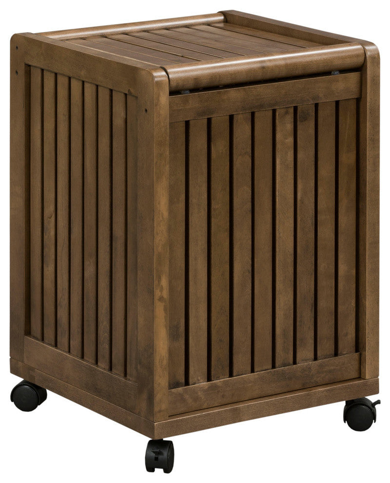 Abingdon Mobile Hamper With Lid, Antique Chestnut