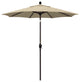 7.5' Bronze Push-Button Tilt Crank Aluminum Umbrella, Beige Pacifica