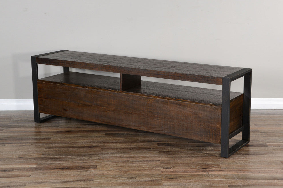 78" TV Stand Media Console Modern Rustic Industrial Cabinet