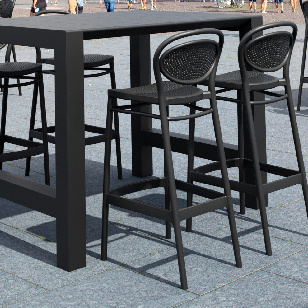 Vegas Marcel 5-Piece Bar Set With 39"-55" Extendable Black