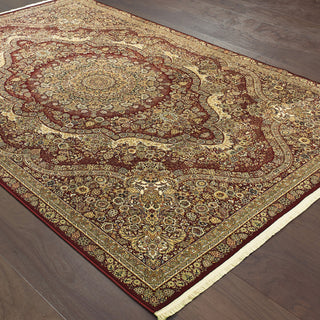Mackenzie Medallion Red/Gold Area Rug, 6'7"x9'6"