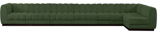 Quinn Chenille Upholstered 7-Piece L-Shaped Modular Sectional, Green