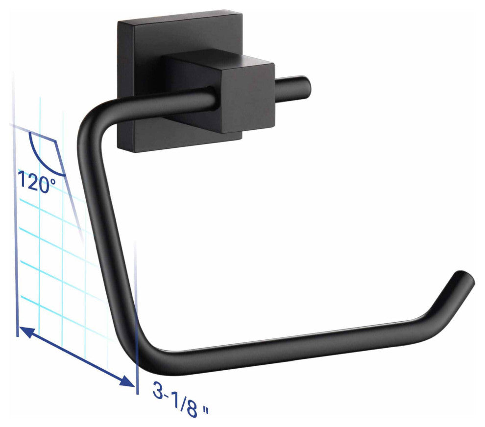 Cube Bathroom Toilet Paper Holder, Matte Black