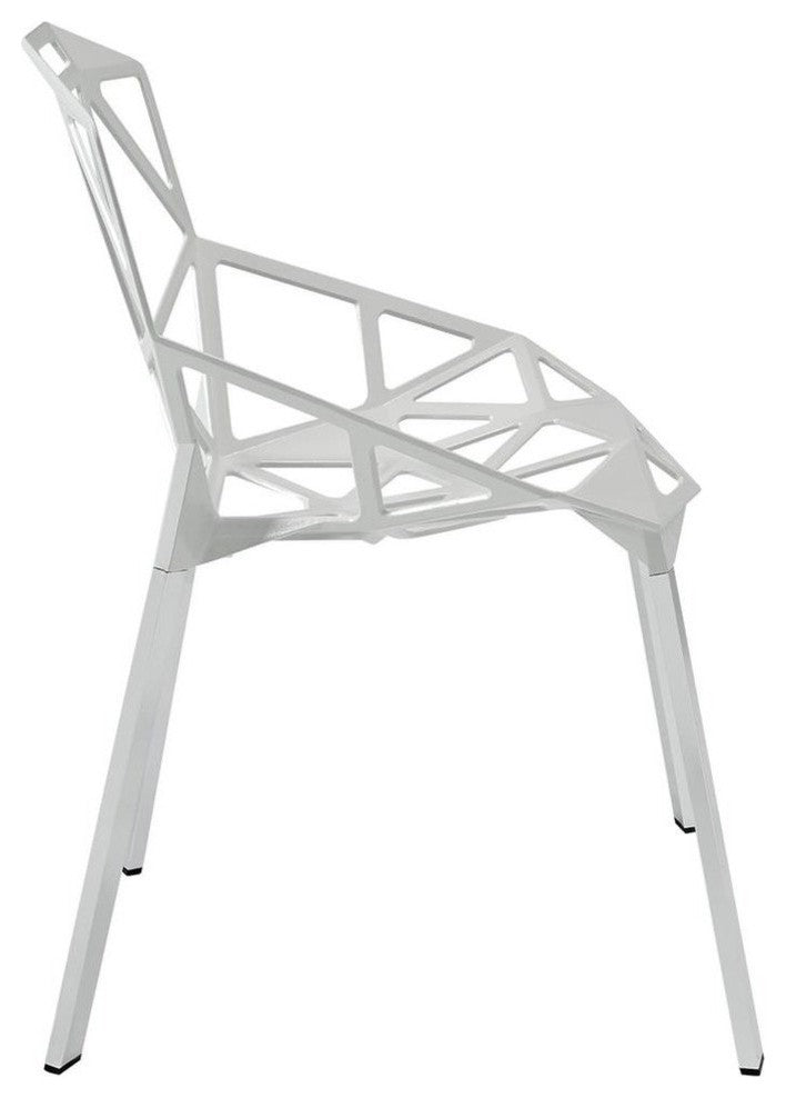 Modern White Connections Dining Side Chair