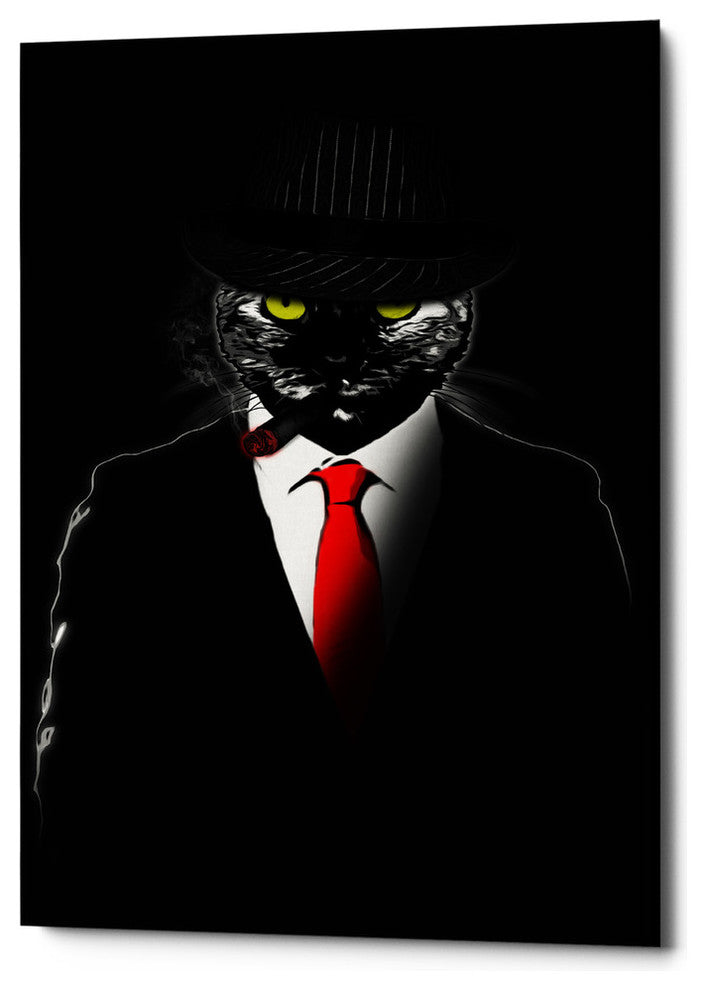 Cortesi Home "Mobster Cat" by Nicklas Gustafsson, Giclee Canvas Art, 26"x40"