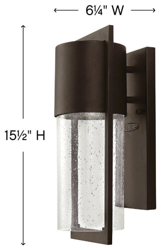 Hinkley Shelter 15.5" Small Outdoor Wall Mount Lantern, Buckeye Bronze