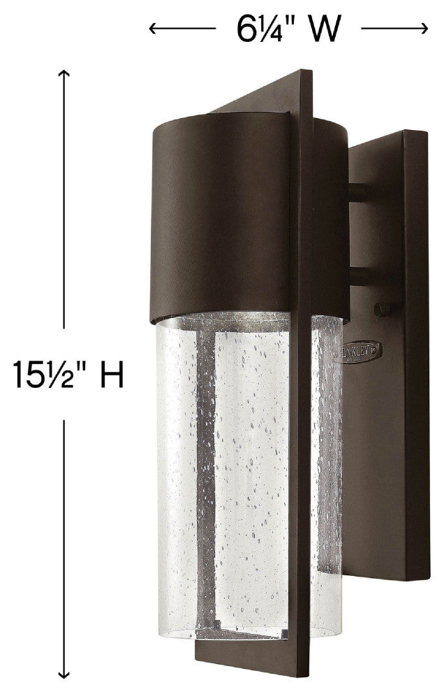Hinkley Shelter 15.5" Small Outdoor Wall Mount Lantern, Buckeye Bronze