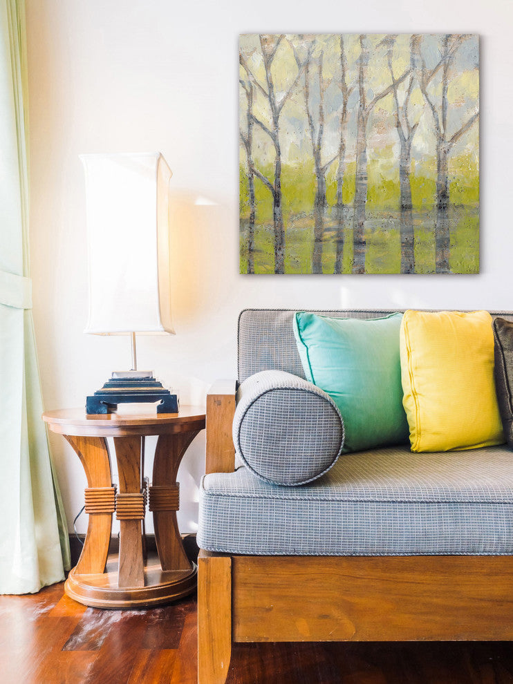 "Whispering Treeline I" Painting Print on Wrapped Canvas, 40"x40"