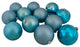Shatterproof Turquoise Blue 4-Finish Christmas Ball Ornaments, 12-Piece Set
