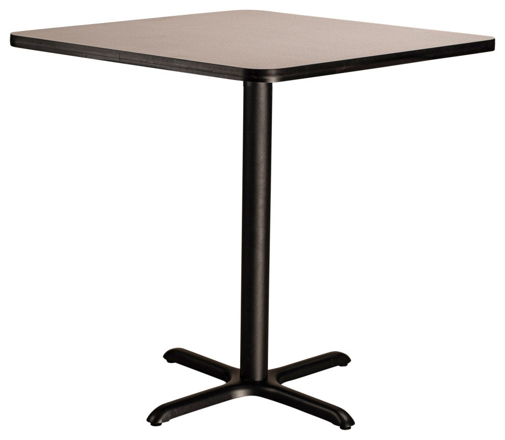 NPS Cafe Table, 36" Square, "X" Base, 36" Height, Grey Nebula