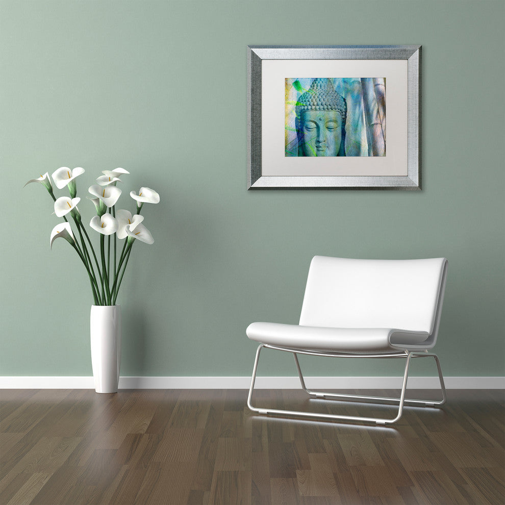 Cora Niele 'Buddha with Bamboo' Matted Framed Art