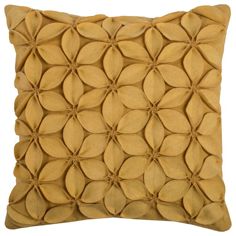 Yellow  Pinwheel Floral Petal Down Throw Pillow