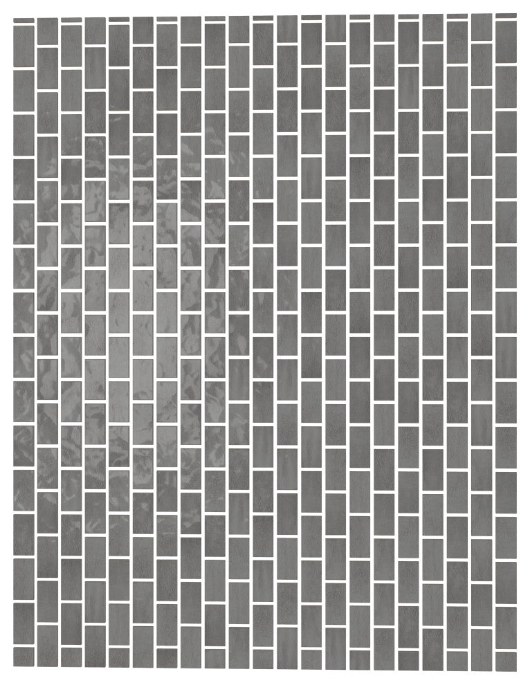 CastelloUSA Anacleto Ceramic Pressed 1"x2" Mosaic Tile, Dark Gray