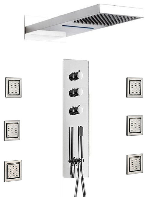 Vicenza Bathroom Shower Set With Rainfall Shower Head and Hand Shower
