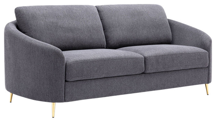 Yuina 34"W Upholstered Sofa, Gray Linen