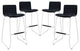 Modern Black Dive Bar Stool Set of 4