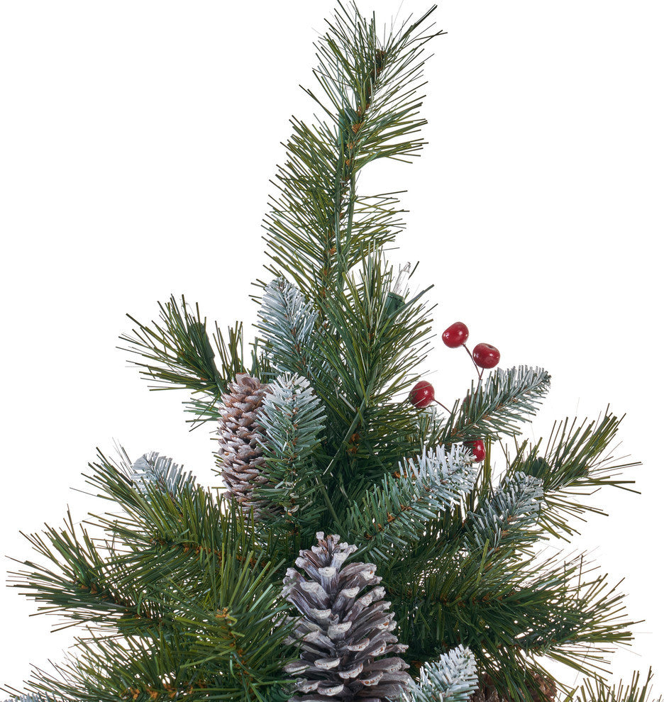9' Mixed Spruce Artificial Christmas Tree, Pre-Lit Clear