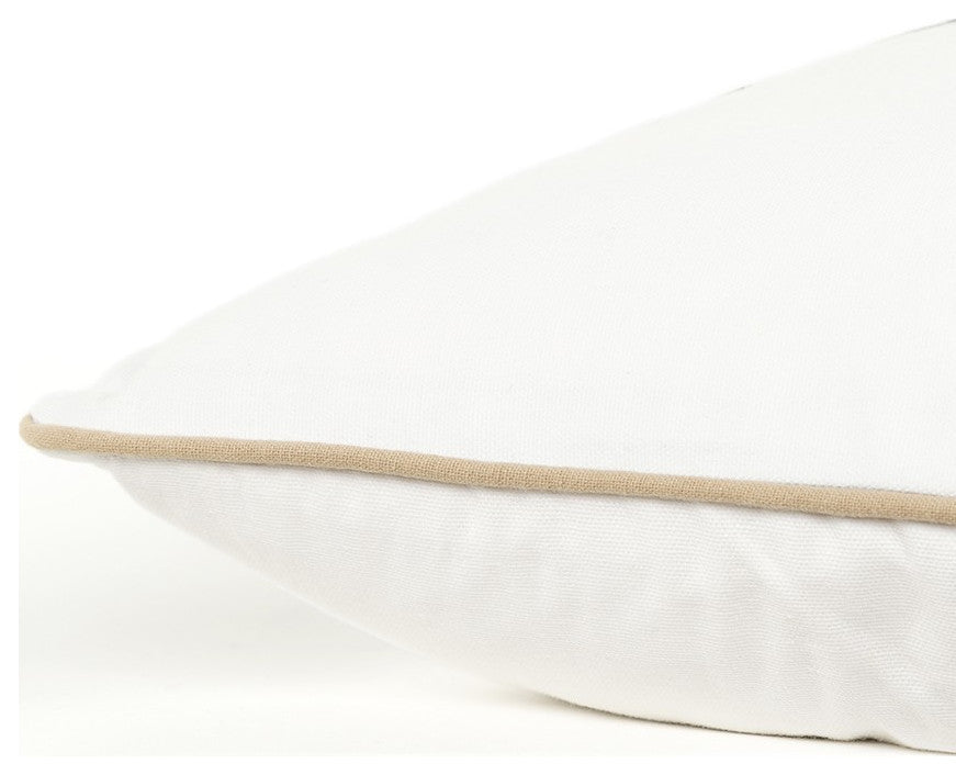 White Beige Chubby Unicorn Throw Pillow