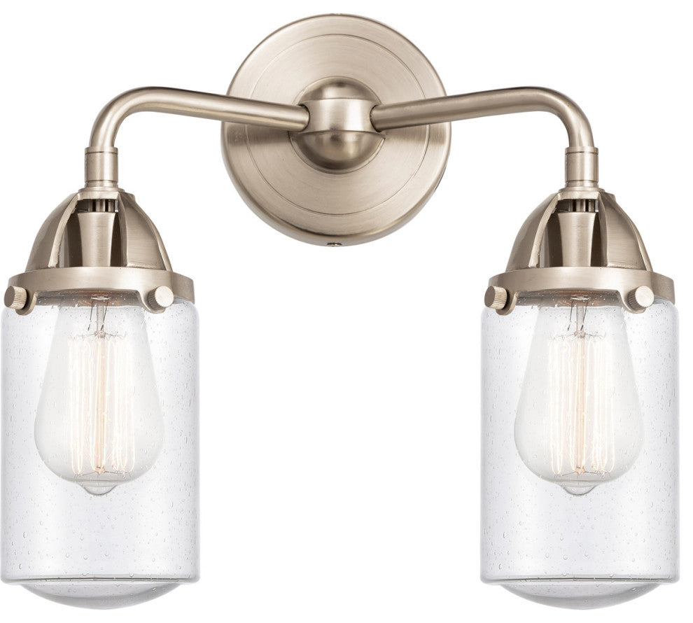 288-2W-SN-G314-LED 2 Light 12.5" Bath Vanity Light, Brushed Satin Nickel
