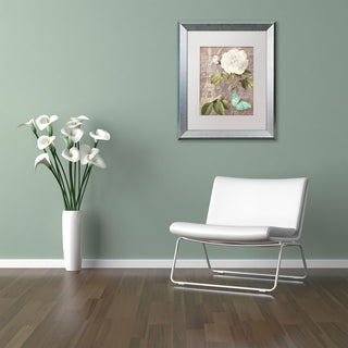 Color Bakery 'White Rose' Matted Framed Art, Silver Frame, White Mat, 16x20