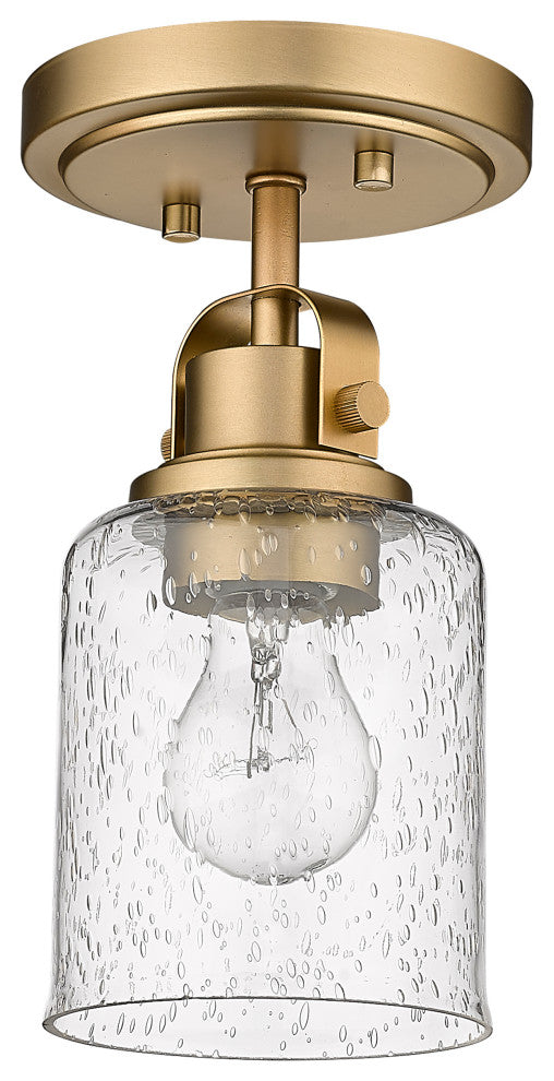 Zlite 340F1-HG 1-Light Flush Mount, Clear Seeded