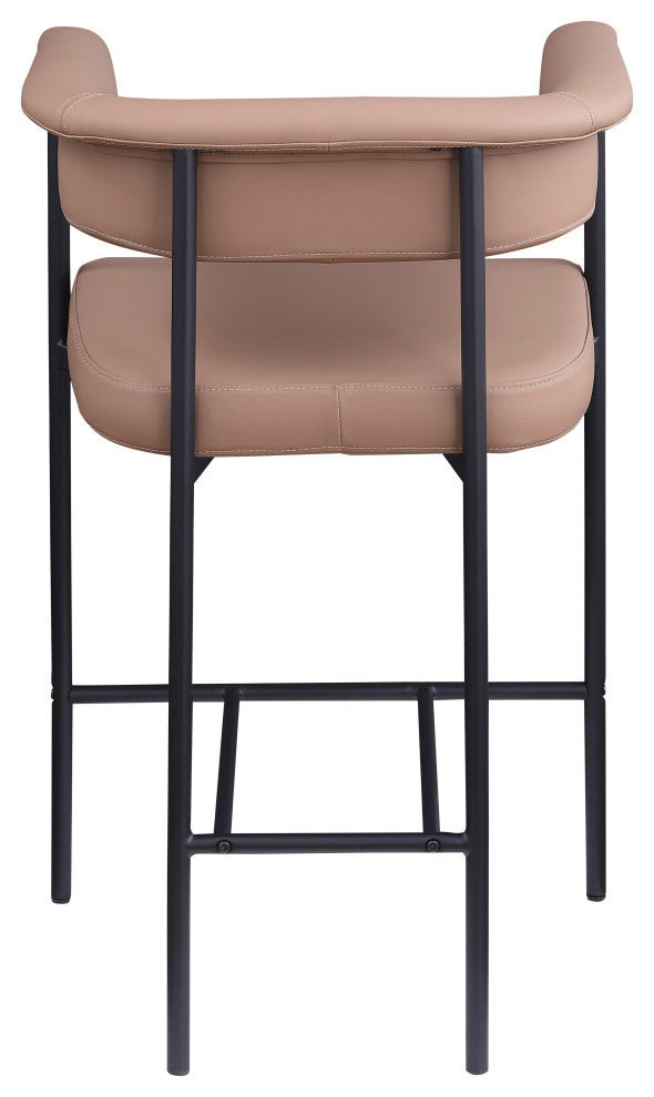 Malin Upholstered Counter Stool, Set of 2, Tan, Vegan Leather