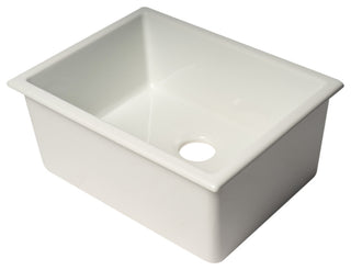 ALFI Brand 24" White Undermount/Drop-in Fireclay Kitchen Sink