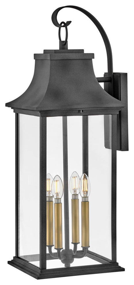 Hinkley Adair Large Wall Mount Lantern, Aged Zinc