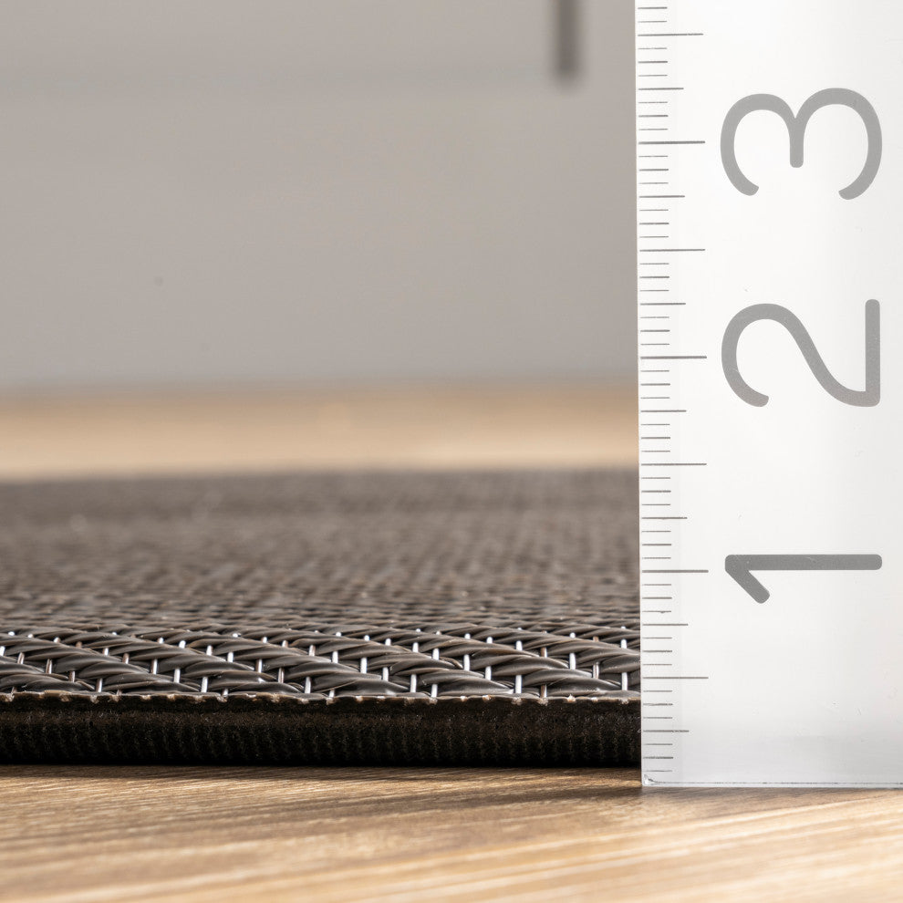 Nuloom Casual Braided Anti Fatigue Kitchen Comfort Mat, Dark Grey, 18"x30"