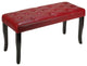 Mozart Red Tufted Piano Bench Ottoman