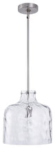 Farmhouse 1-Light Textured Glass Nickel Pendant Light