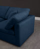Plush Velvet / Down Standard Comfort 6-Piece U-Shaped Modular Sectional, Navy