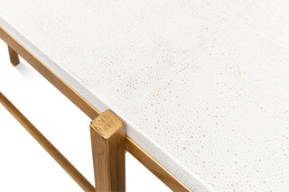 Shagreen Console Table Osprey White Leather