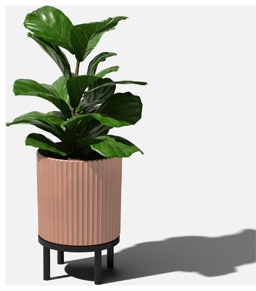 Veradek Demi Series Raised Planter With Stand, Terracotta/Black, 12", Single
