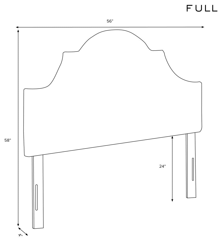 High Arched Headboard With Border, Velvet Berry, Full