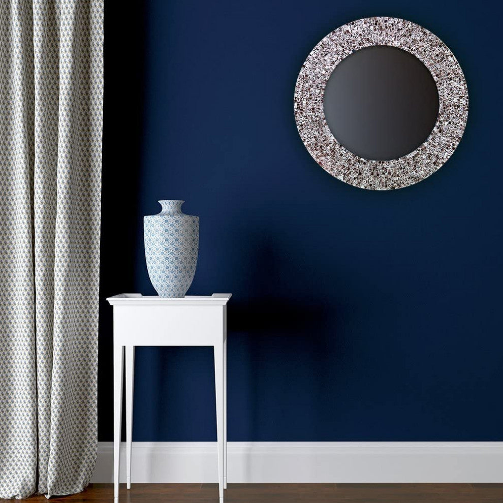 24" Decorative Glass Mosaic Wall Mirror - Purple Decorative Mirrors for Walls, Multi