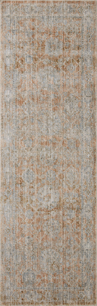 Jean Stoffer x Loloi Katherine Terracotta / Smoke 7'-10" x 7'-10" Round Area Rug
