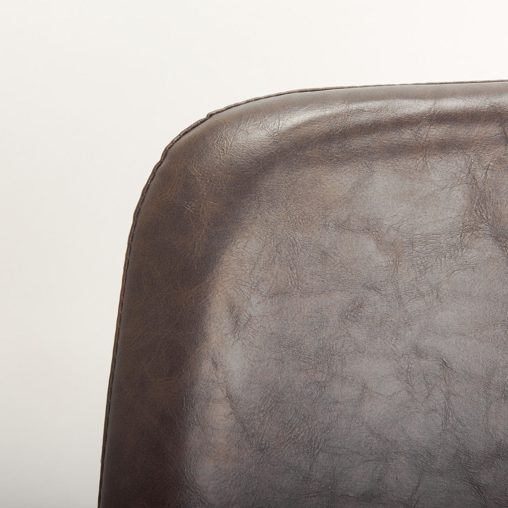 Sawyer I Dining Chair, Set of 2, Black, Genuine Leather