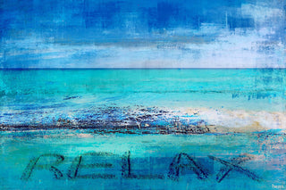 "Blue Relax" Painting Print on Wrapped Canvas, 30"x20"