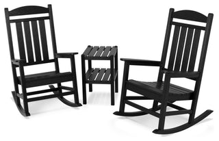 Polywood Presidential 3-Piece Rocker Set, Black