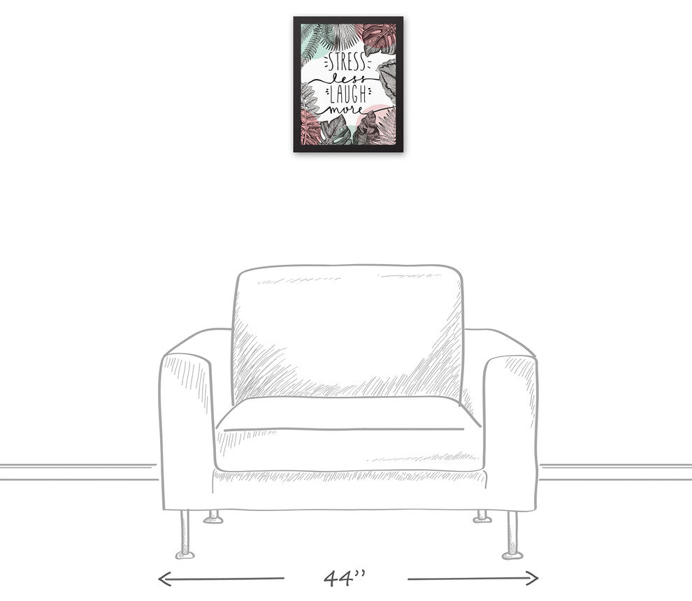 Stress Less Laugh More 11x14 Black Framed Canvas