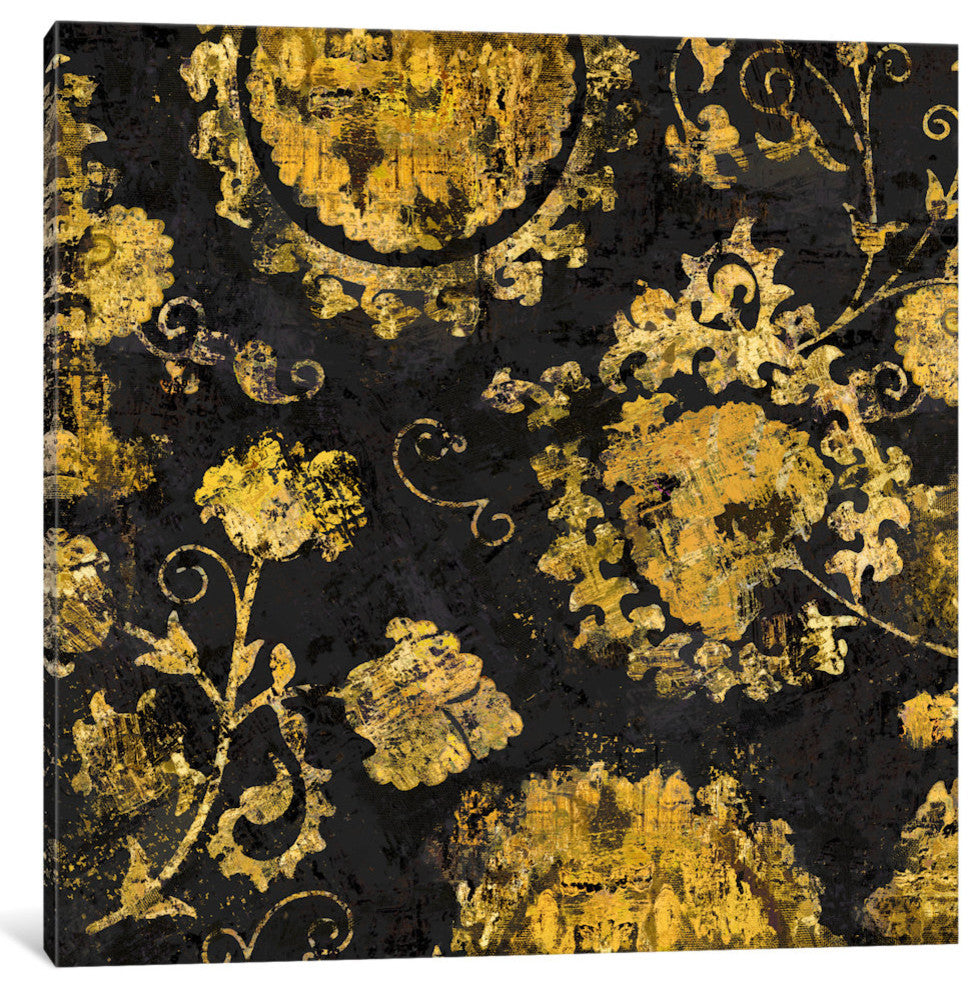 "Adornment In Gold I" by Ellie Roberts, Canvas Print, 12"x12"