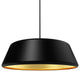 Pillbox 20" Pendant - Black w/Gold Interior - Integrated LED